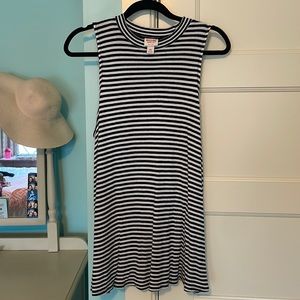Black and white striped long tank top